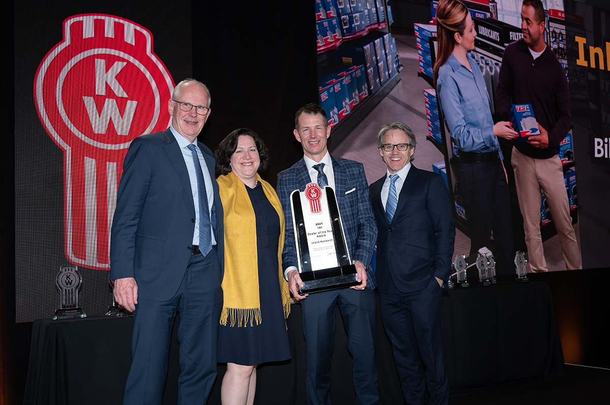 Inland Kenworth receiving 2021 Kenworth TRP All-Makes Dealer of the Year