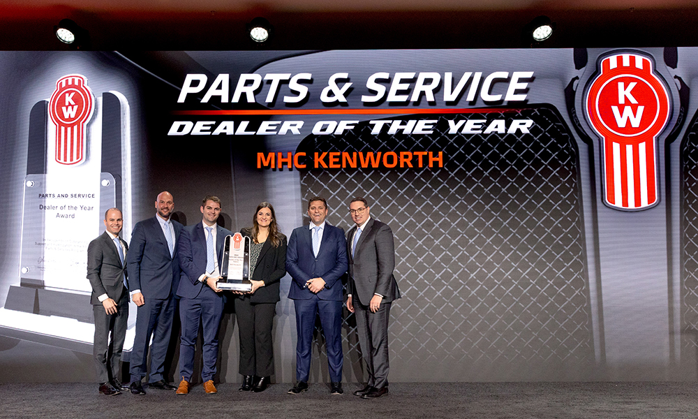 MHC Kenworth receiving the 2024 Kenworth Parts and Service Dealer of the Year award